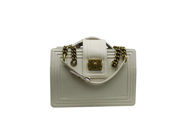 7A Chanel A30161 Offwhite Calfskin Medium Le Boy Shoulder Bag Gold Hardware Online